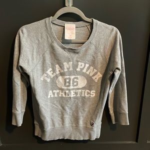 PINK Gray 3/4 sleeve sweatshirt size Medium